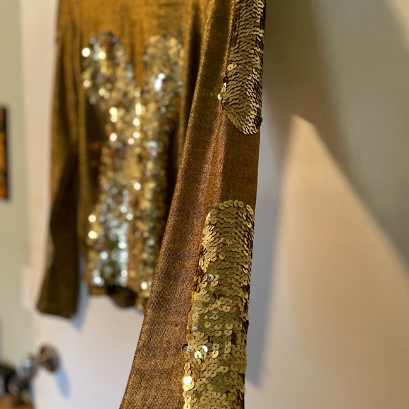 DISCOUNT UNIVERSE GOLD Indie Sleeze mermaid top L - old skool DU vintage - Picture 2 of 7